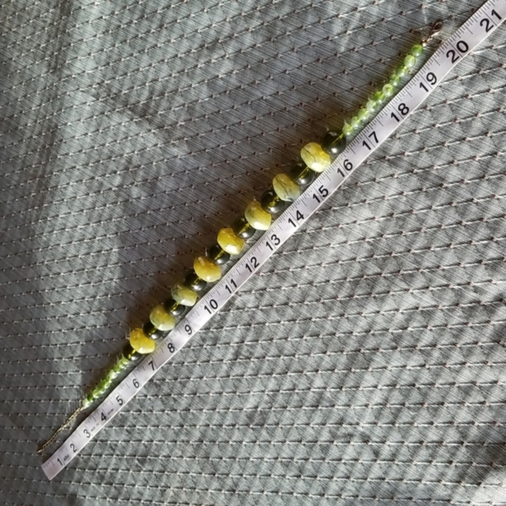 Dark & Light Jade Green Colored Beaded Necklace - Picture 6 of 6